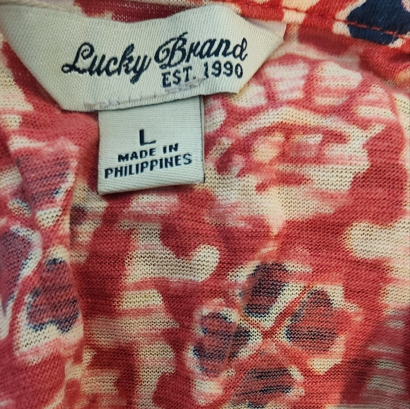 Women's Lucky Brand Floral Boho Long Sleeve Blouse, Size L - Picture 2 of 13